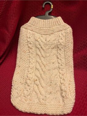 Rachel Zoe Cream Cable-Knit Dog Sweater